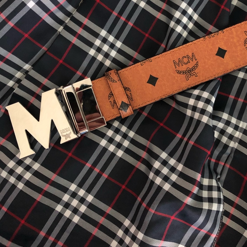 MCM Reversible Cognac Belt
